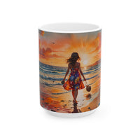 Beach Sunset Walk Ceramic Mug