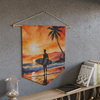 Surfer at Sunset Pennant Wall Decor