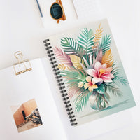 Tropical Palm Leaves Floral Spiral Notebook