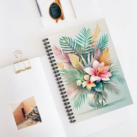 Tropical Palm Leaves Floral Spiral Notebook