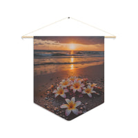 Plumeria Sunset Beach Pennant Wall Decor