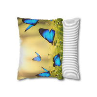 Blue Butterfly Decorative Pillowcase