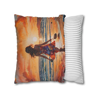 Sunset Beach Walk Pillowcase