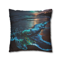Bioluminescent Waves Decorative Pillowcase