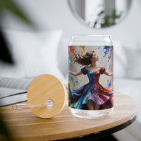 Colorful Ballet Dancing Woman Sipper Glass