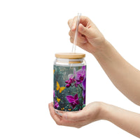 Wild Orchids & Butterfly Sipper Glass