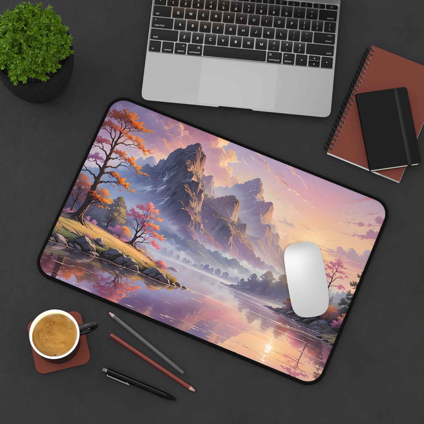 Sunset Mountain Lake Desk Mat