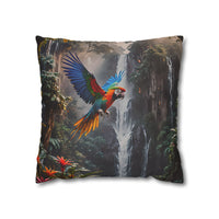 Waterfall Jungle Macaw Pillowcase