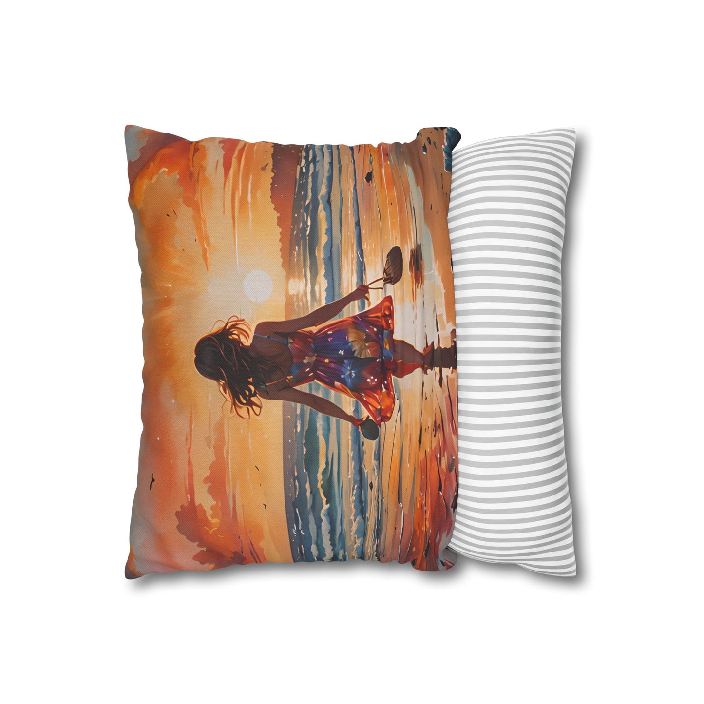 Sunset Beach Walk Pillowcase