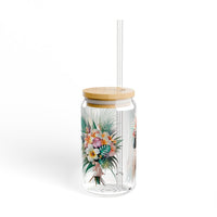 Tropical Floral Bride Sipper Glass
