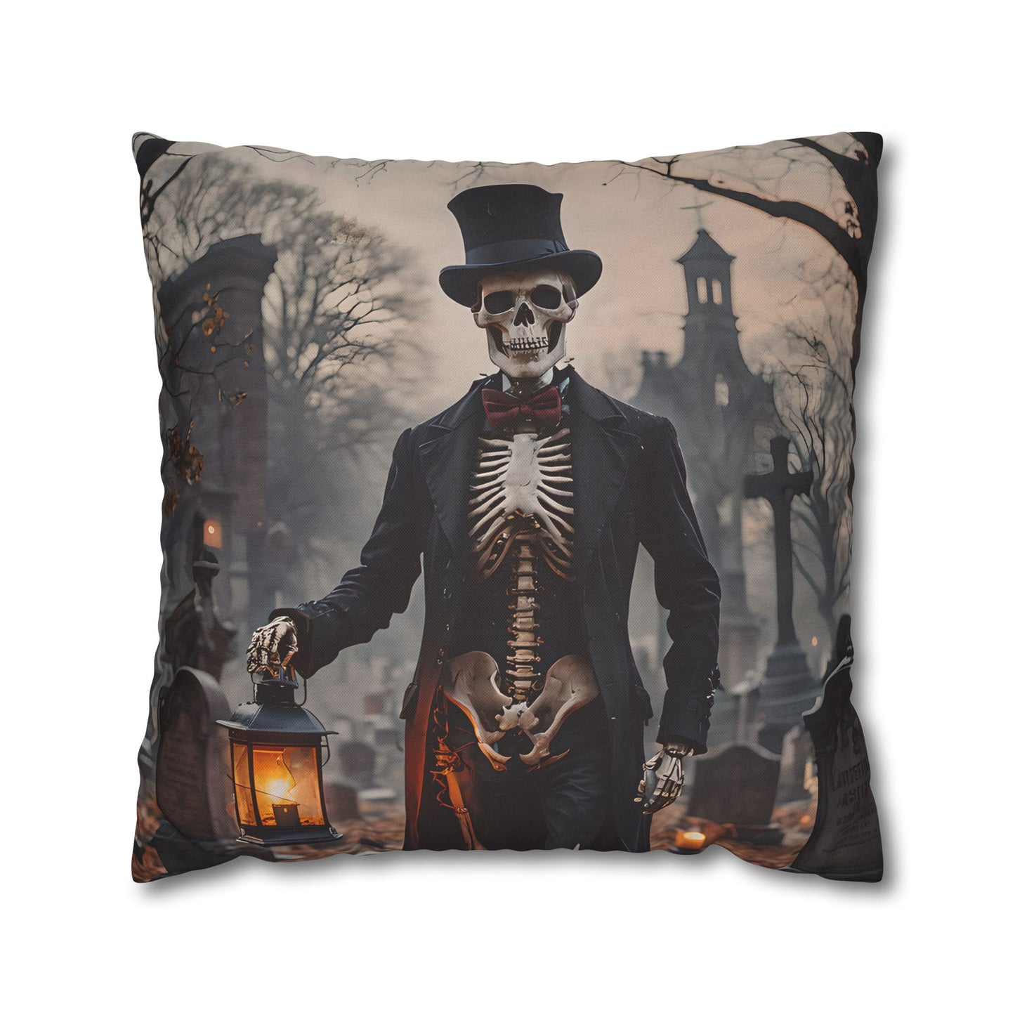 Gothic Skeleton Gentleman Pillow Cover