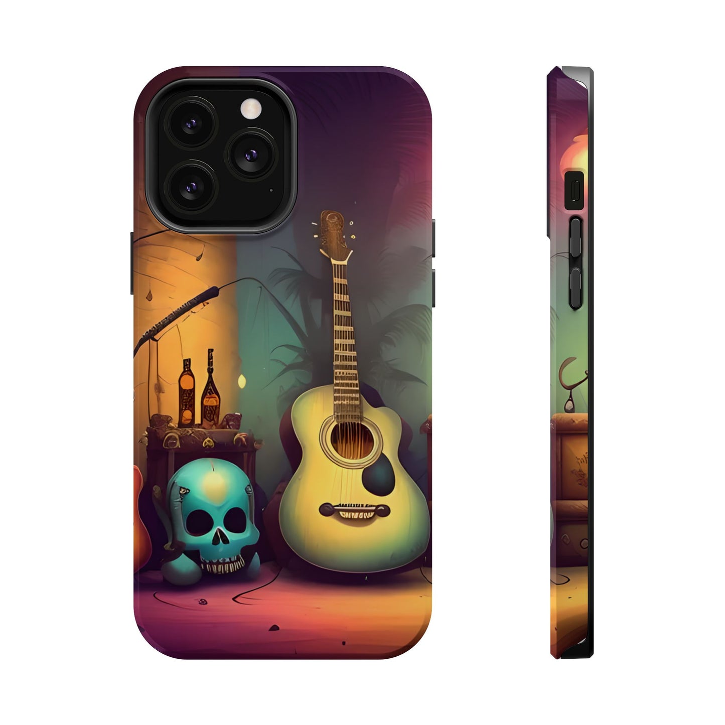 Acoustic Guitar & Skull Magnetic Phone Case