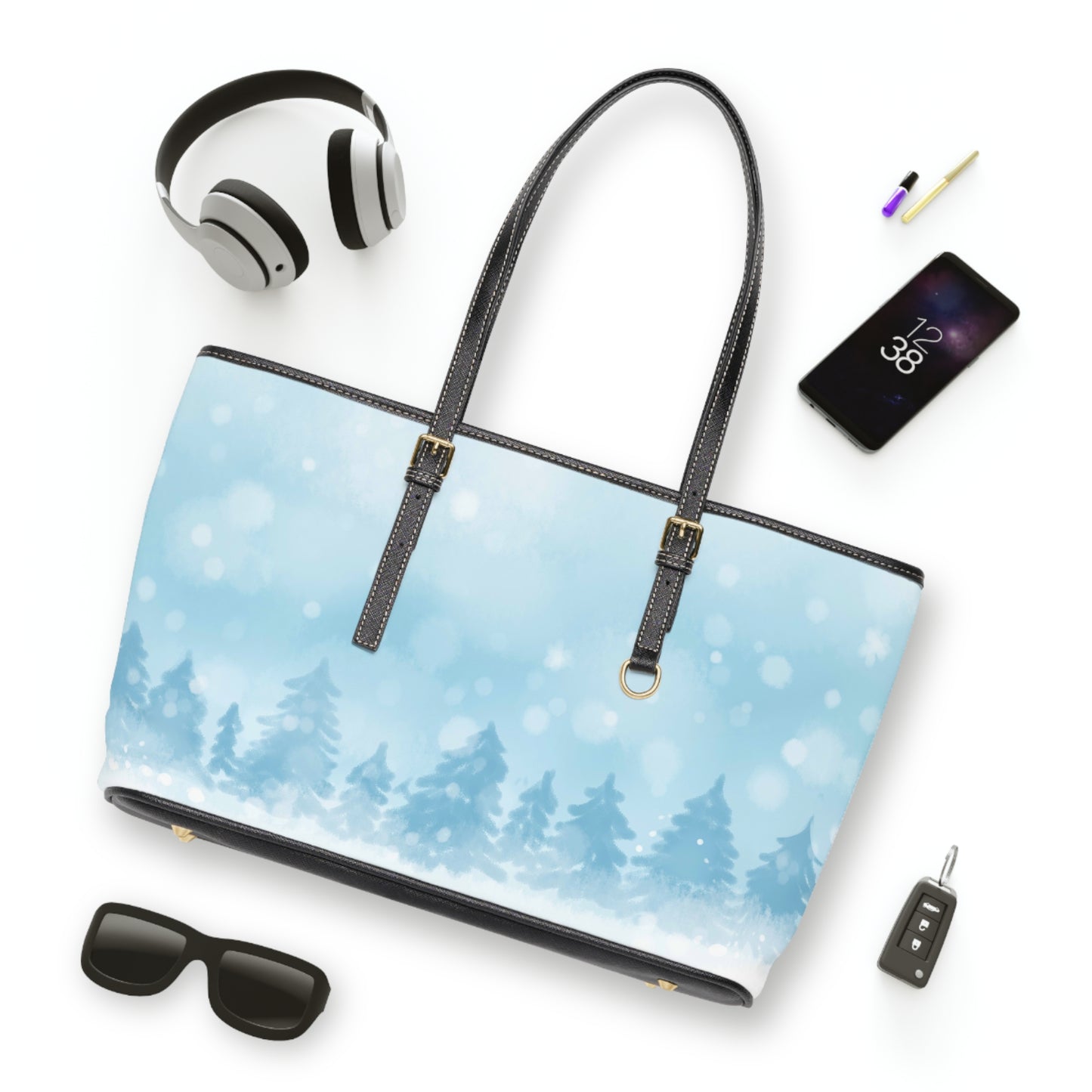 Winter Forest PU Leather Shoulder Bag