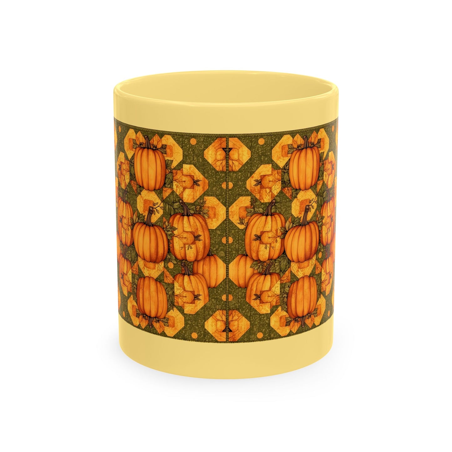 Pumpkin Quilt Patch Ceramic Mug