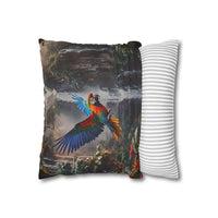 Waterfall Jungle Macaw Pillowcase