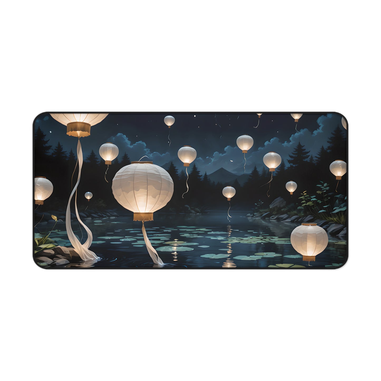 Dreamy Floating Lanterns Desk Mat