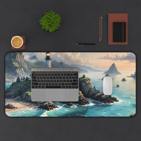 Coastal Seaside Lighthouse Desk Mat
