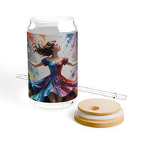 Colorful Ballet Dancing Woman Sipper Glass