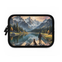 Peaceful Mountain Man and Dog Laptop Sleeve