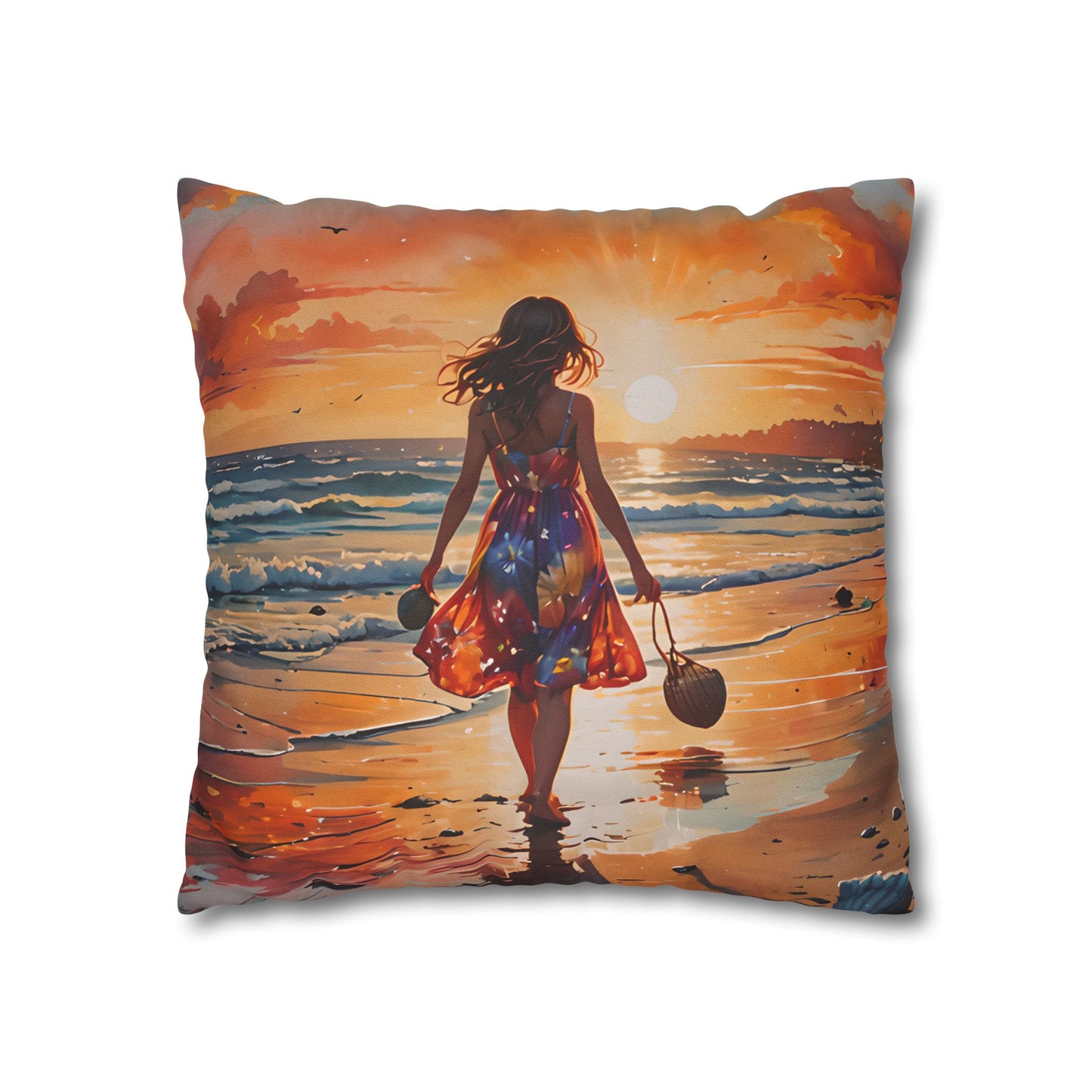 Sunset Beach Walk Pillowcase
