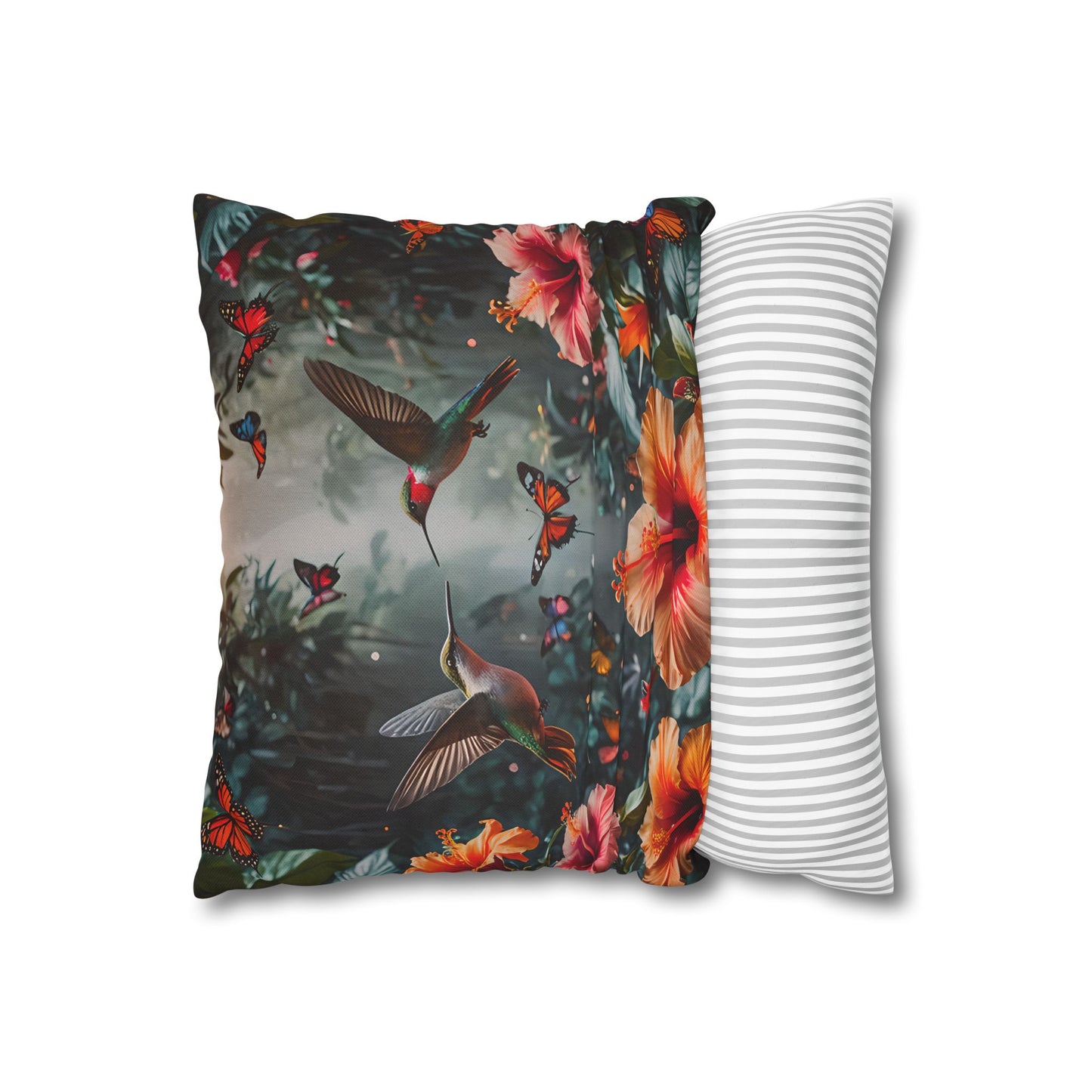 Hummingbird & Hibiscus Decorative Pillowcase