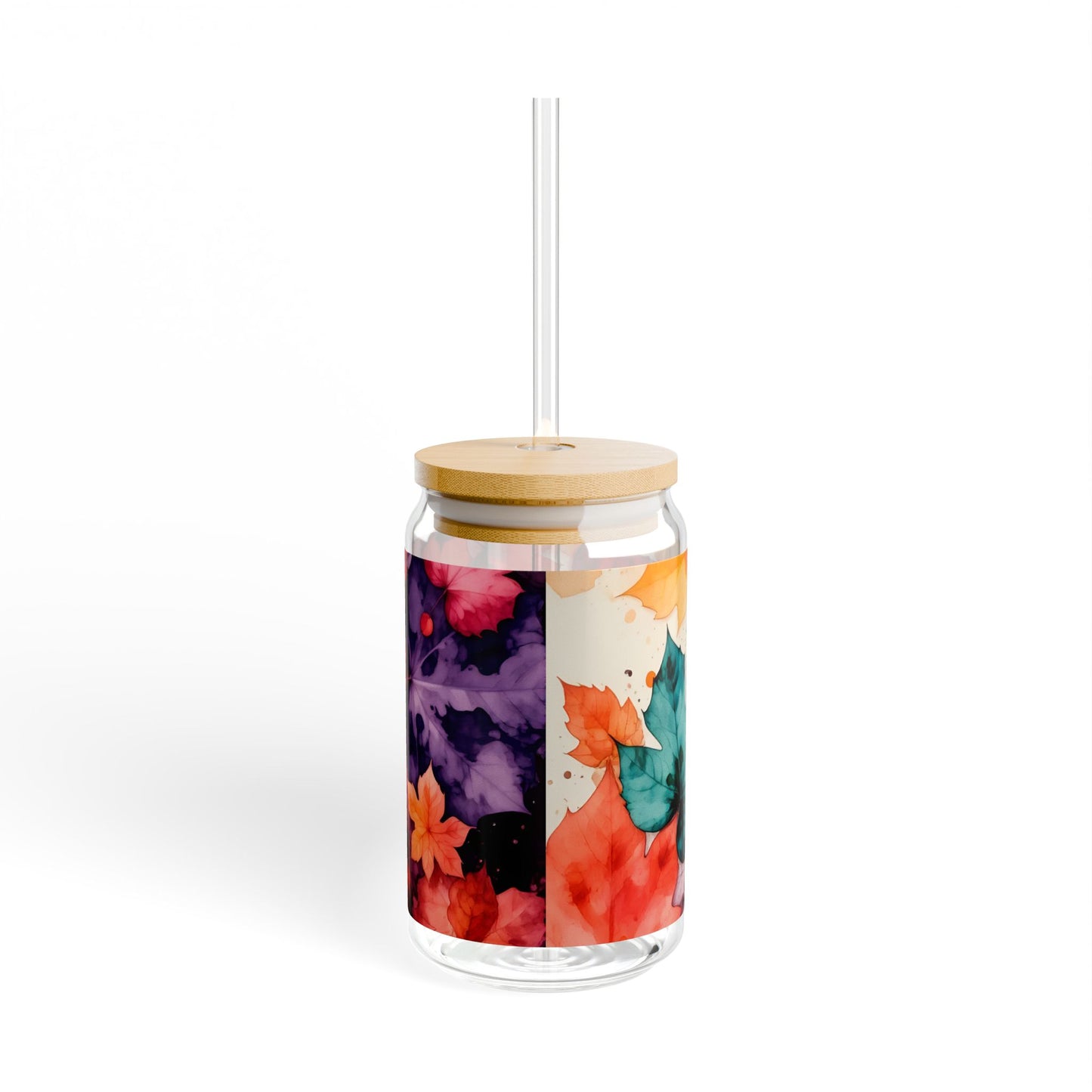 Fall Leaves Sipper Glass