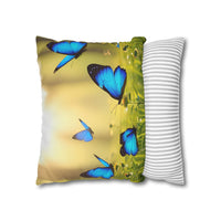 Blue Butterfly Decorative Pillowcase
