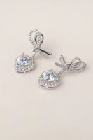 2 Carat Moissanite 925 Sterling Silver Heart Earrings