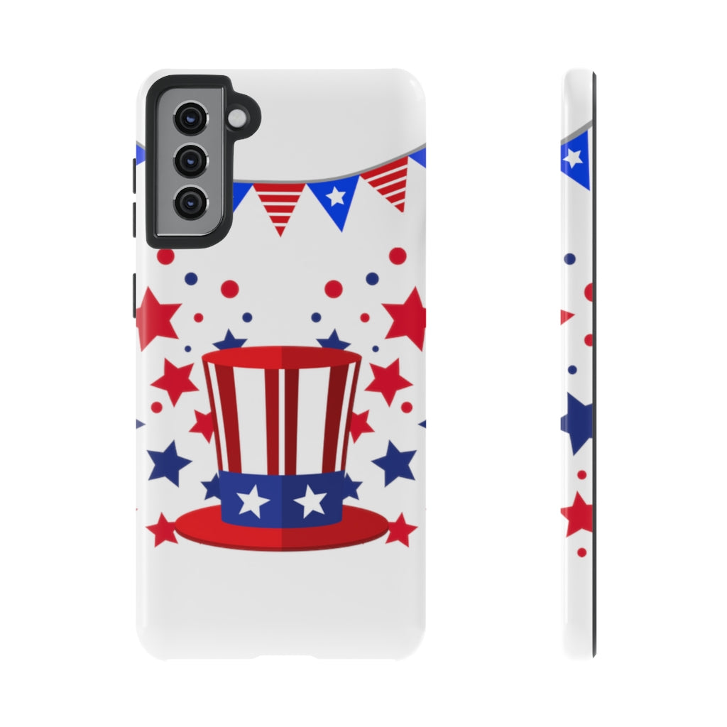 Red White and Blue Top Hat Tough Cases