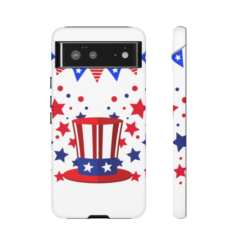 Red White and Blue Top Hat Tough Cases