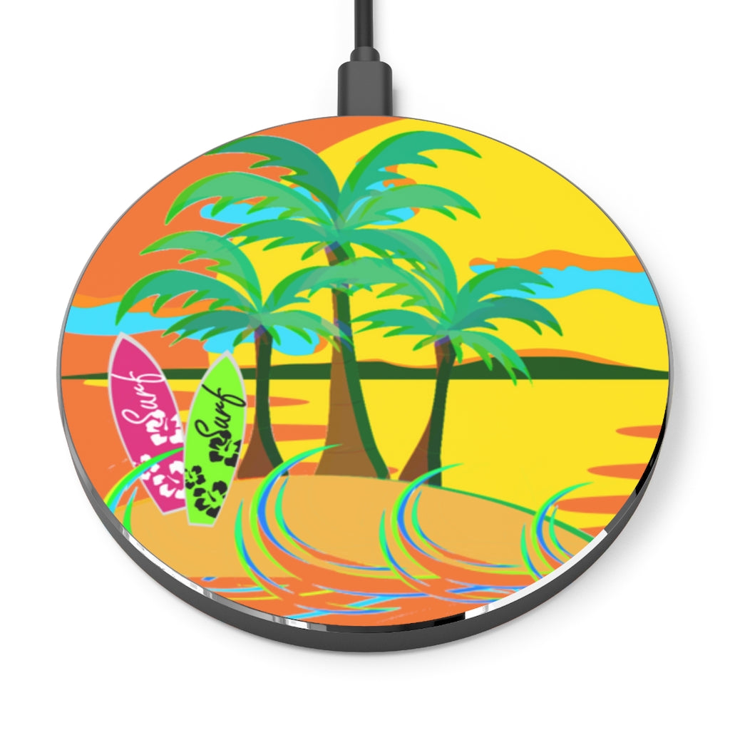 Retro Surfing Sunset Wireless Charger