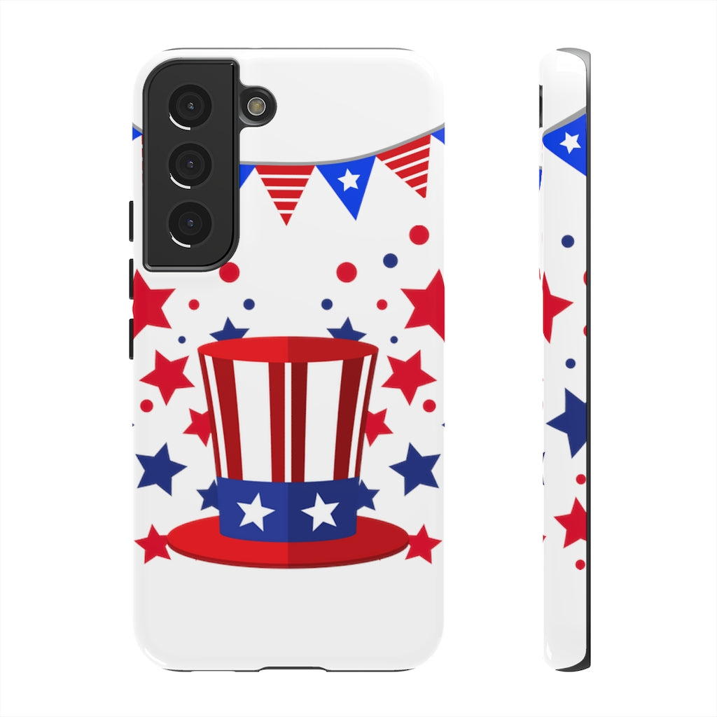 Red White and Blue Top Hat Tough Cases