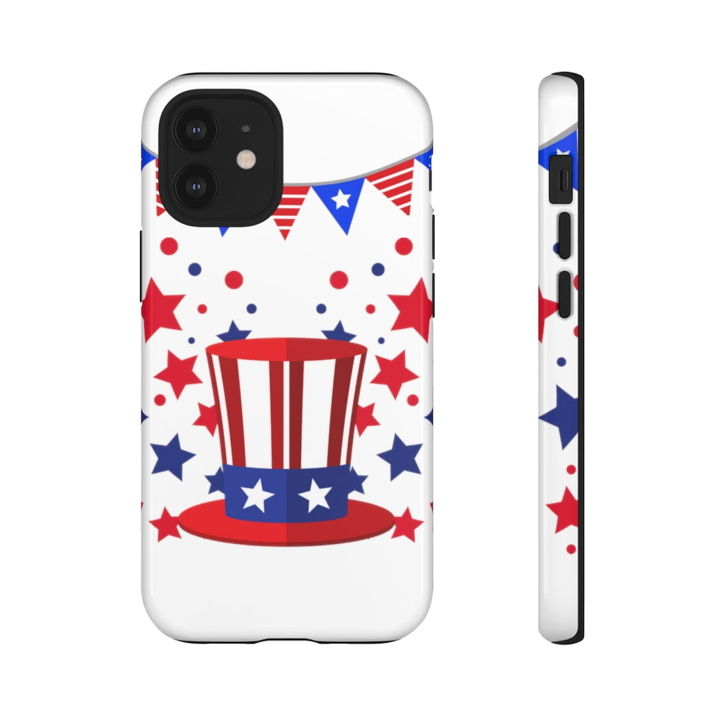 Red White and Blue Top Hat Tough Cases