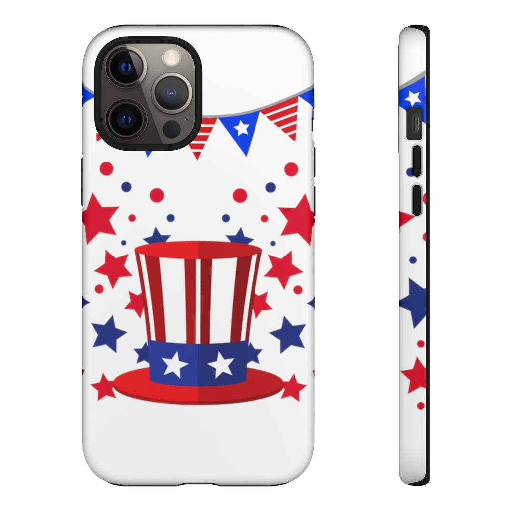 Red White and Blue Top Hat Tough Cases