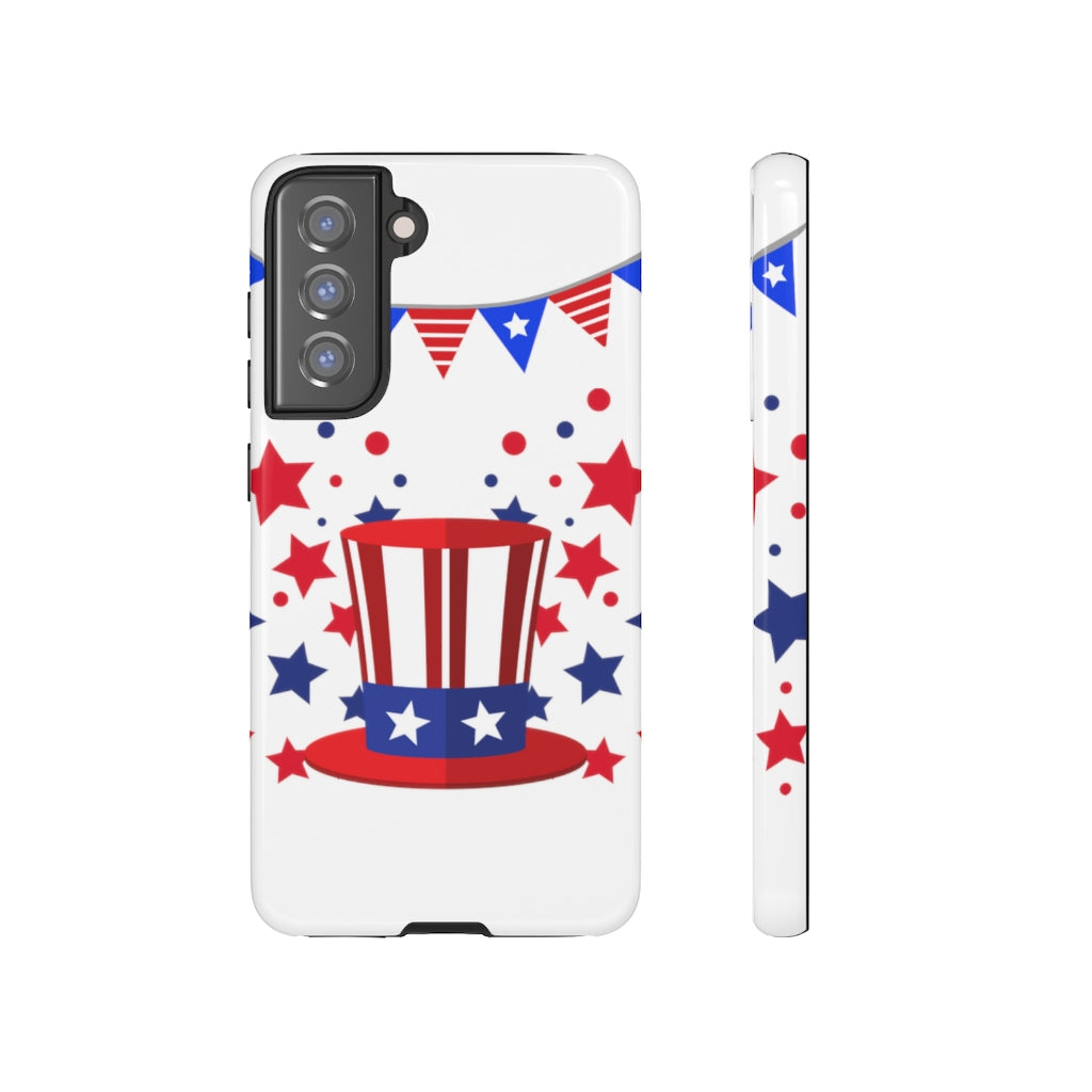 Red White and Blue Top Hat Tough Cases