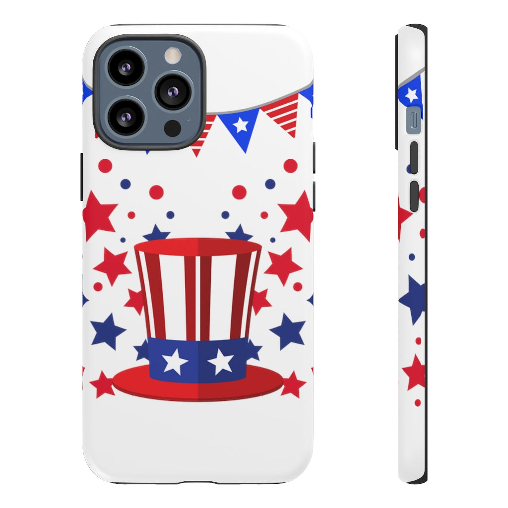 Red White and Blue Top Hat Tough Cases