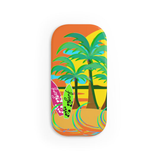 Retro Sunset Surf Phone Click-On Grip