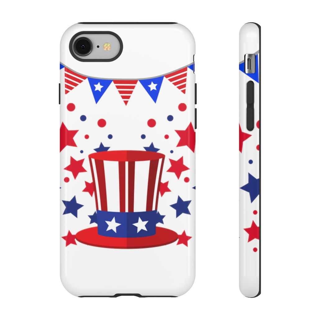 Red White and Blue Top Hat Tough Cases