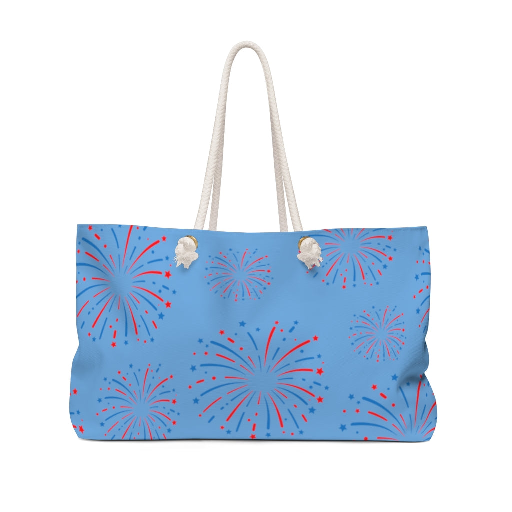 Red & Blue Fireworks Weekender Bag