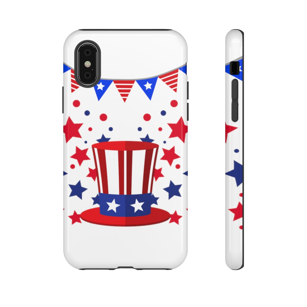 Red White and Blue Top Hat Tough Cases