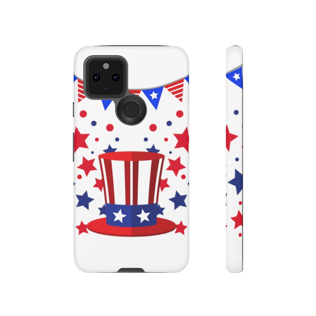 Red White and Blue Top Hat Tough Cases