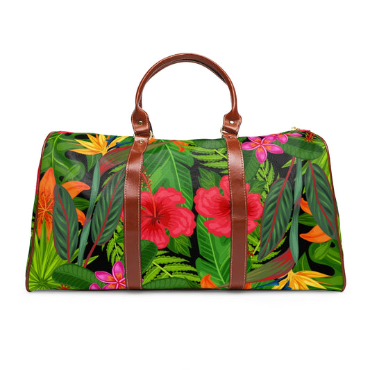 Tropical Waterproof Travel Bag - PU Leather Travel Bag - Tropical Travel Bag - Waterproof Travel Bag - Outdoors Travel Bag - Printed Travel Bag - Vacation Travel Bag