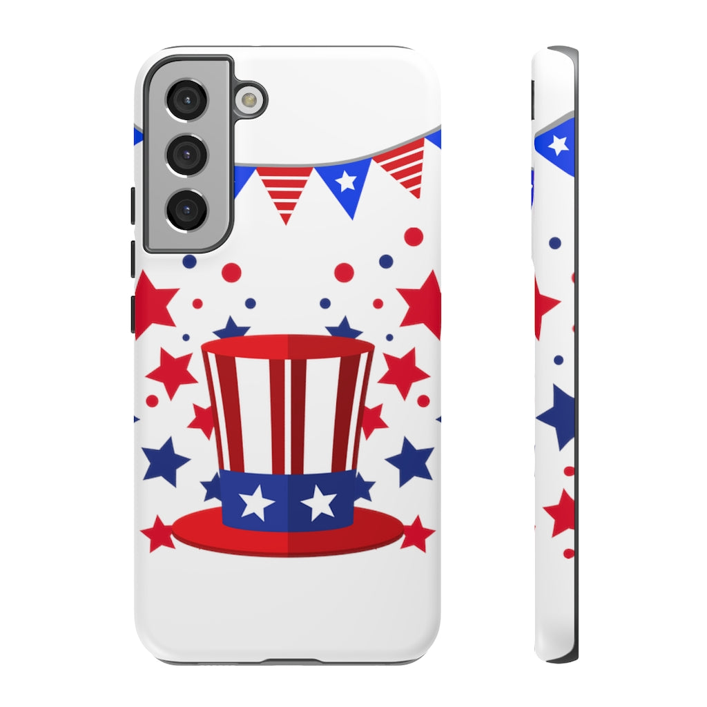 Red White and Blue Top Hat Tough Cases