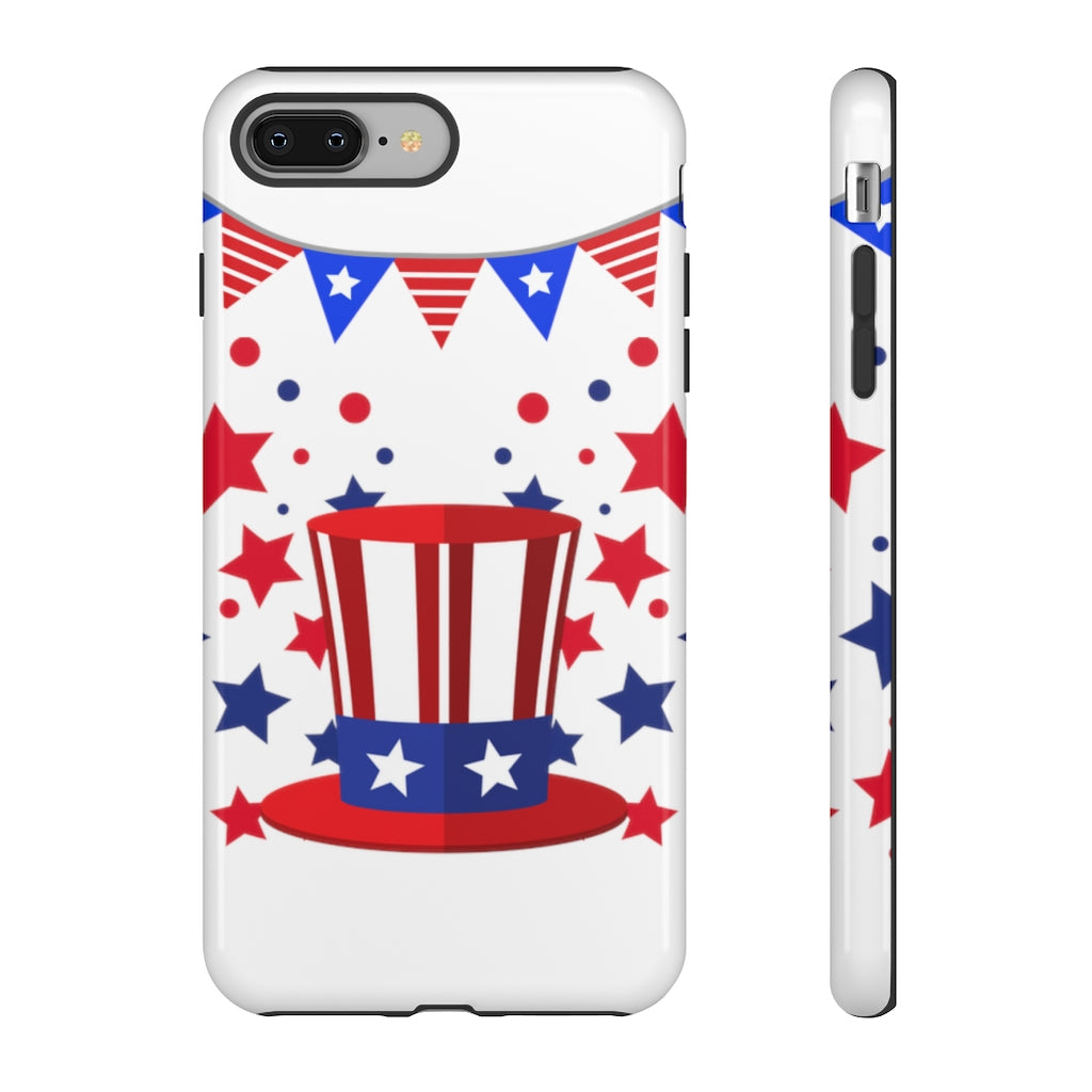 Red White and Blue Top Hat Tough Cases