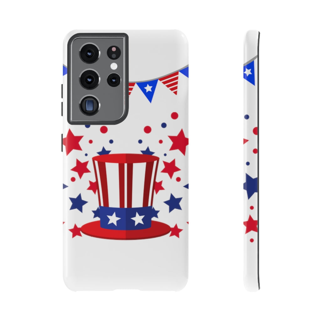 Red White and Blue Top Hat Tough Cases