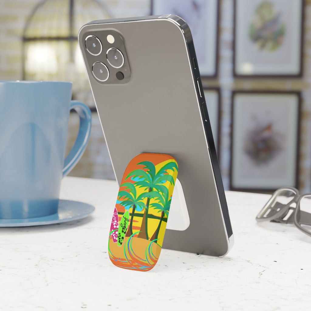 Retro Sunset Surf Phone Click-On Grip