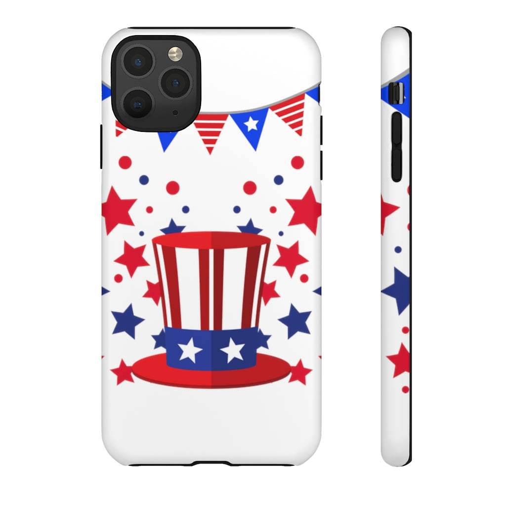 Red White and Blue Top Hat Tough Cases