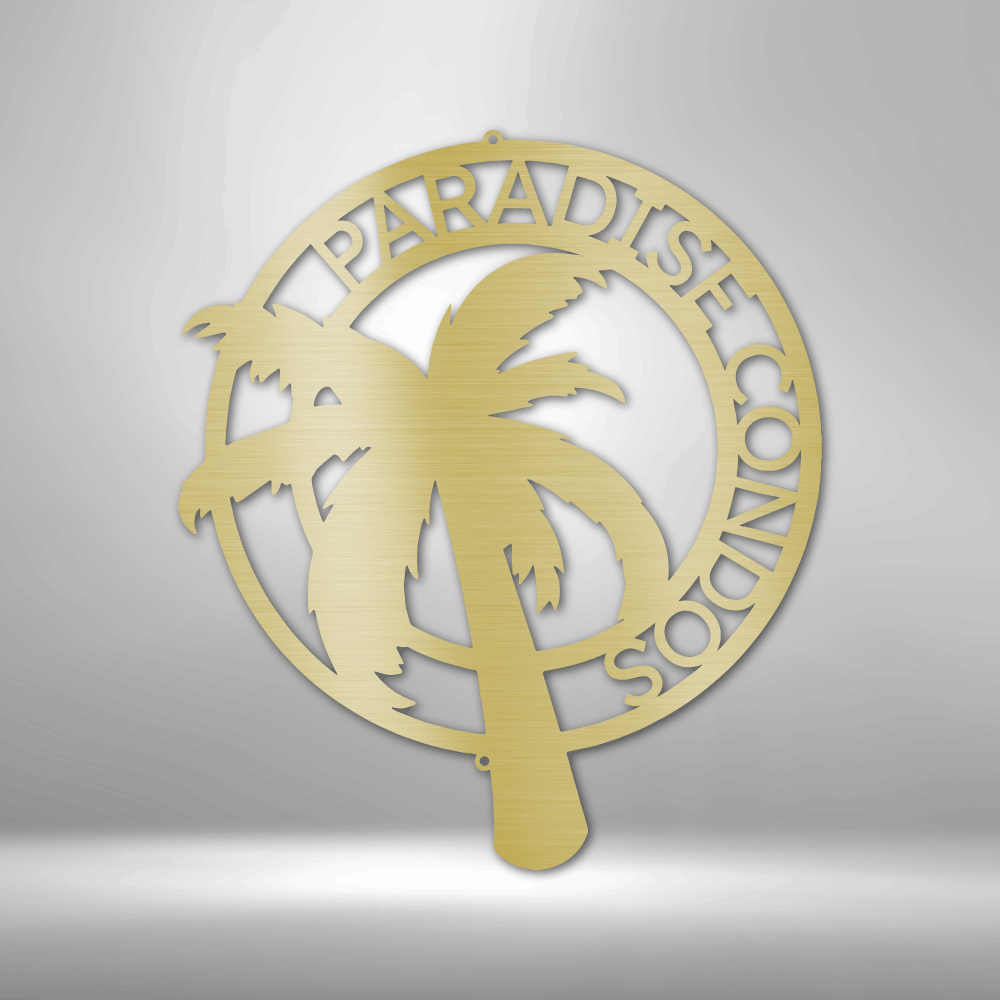 Palm Tree Monogram - Steel Sign