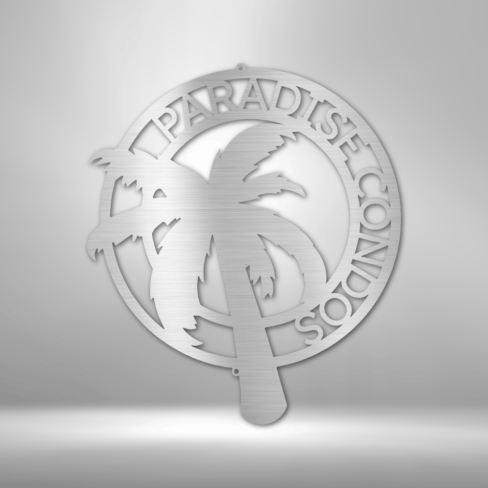 Palm Tree Monogram - Steel Sign