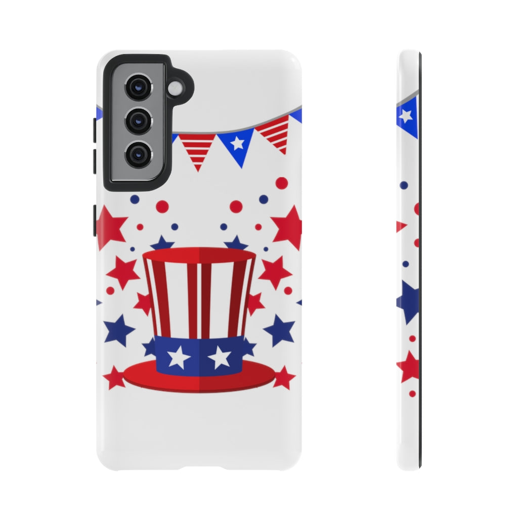 Red White and Blue Top Hat Tough Cases